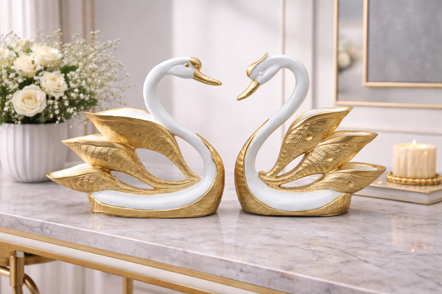 2020E White Gold Swan Couple