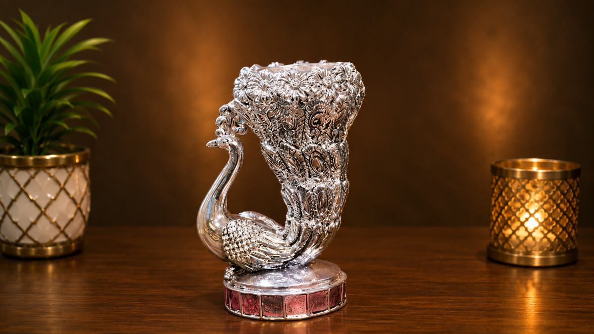 SL2128, ROYAL PEACOCK VASE