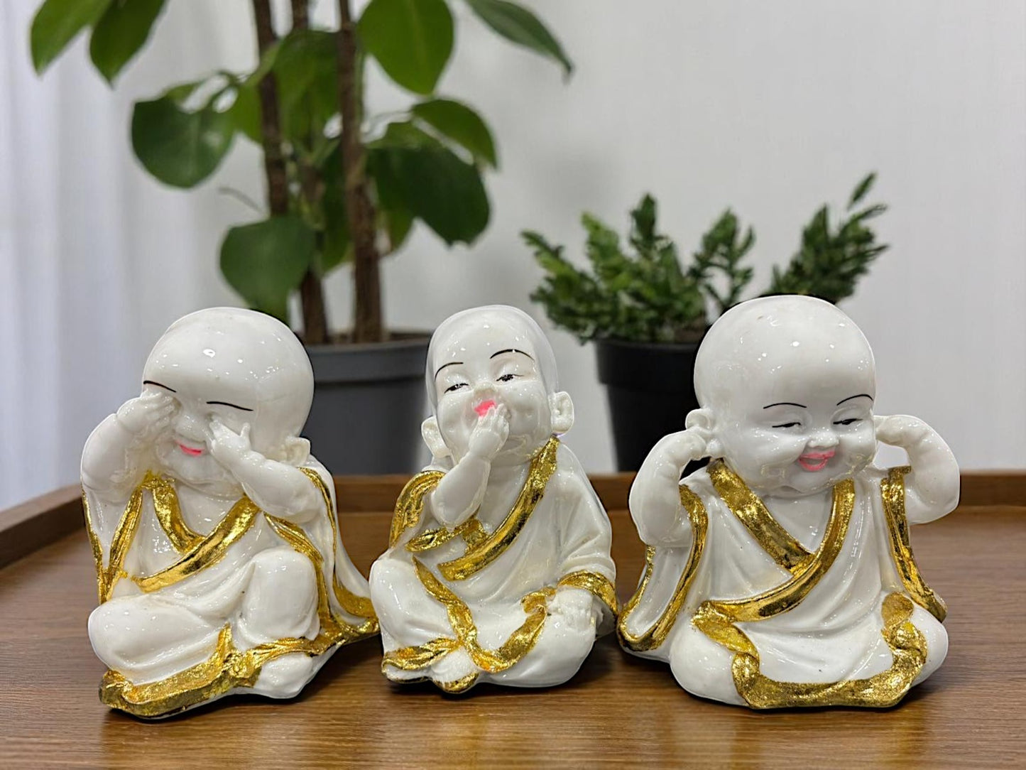 PP1187GP   Monk Figurines,GOLD LEAF  Set of 3