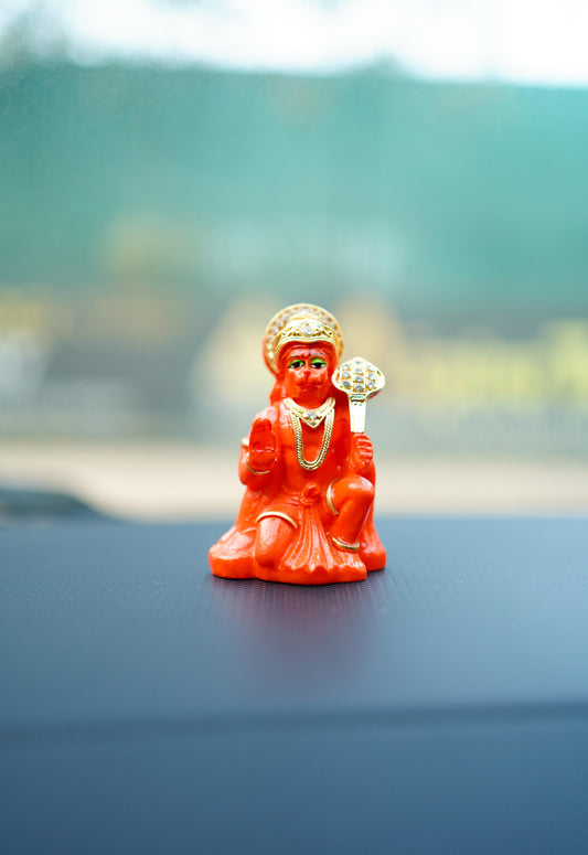 GK1714A    gold plated Hanuman ji Statue for Car Dashboard