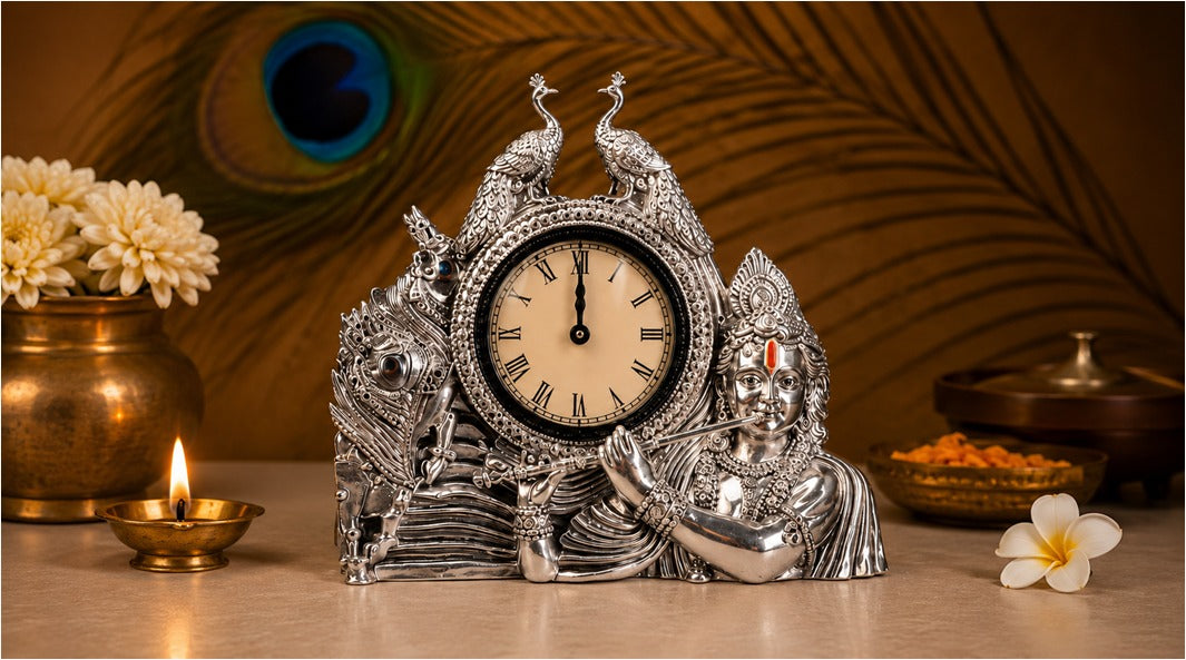 SL2152, KRISHNA TWO PEACOCK WALL CLOCK