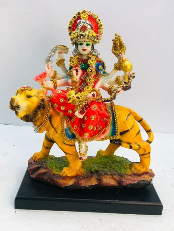 490FJ Handcrafted Maa Durga Idol on Tiger