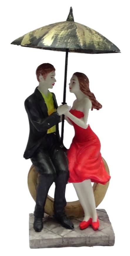 1294U "Intimate Pair Under Umbrella Showpiece"