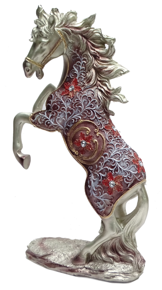 1367A     Silver & Scarlet Rearing Steed