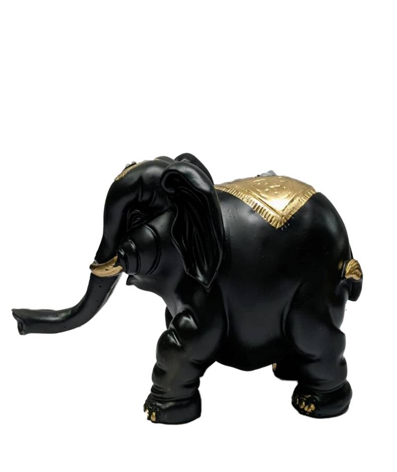 1508A   Royal Black & Gold Elephant Showpiece