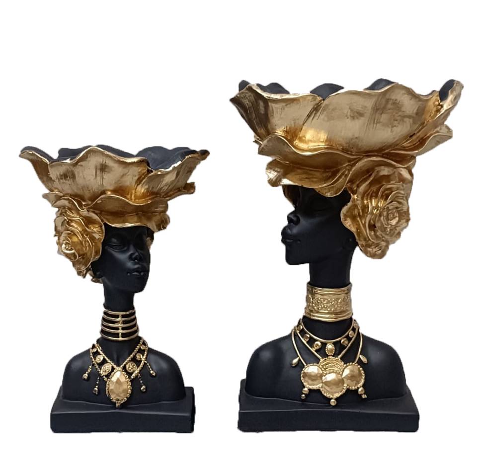 1770B  African Lady Floral Bowl