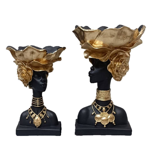 1770B  African Lady Floral Bowl