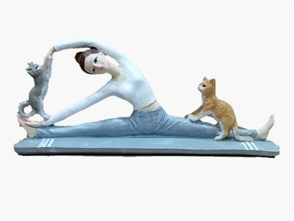 1805A    Yoga Lady with Cats Decorative Showpiece