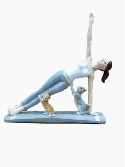 1805A    Yoga Lady with Cats Decorative Showpiece