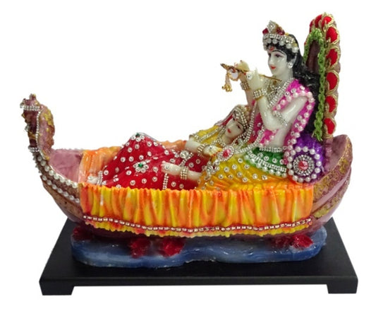 455PD  RADHA KRISHNA BOAT IDOL