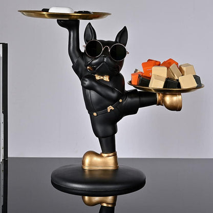 French Bulldog Statue with Plate CODE*1705D