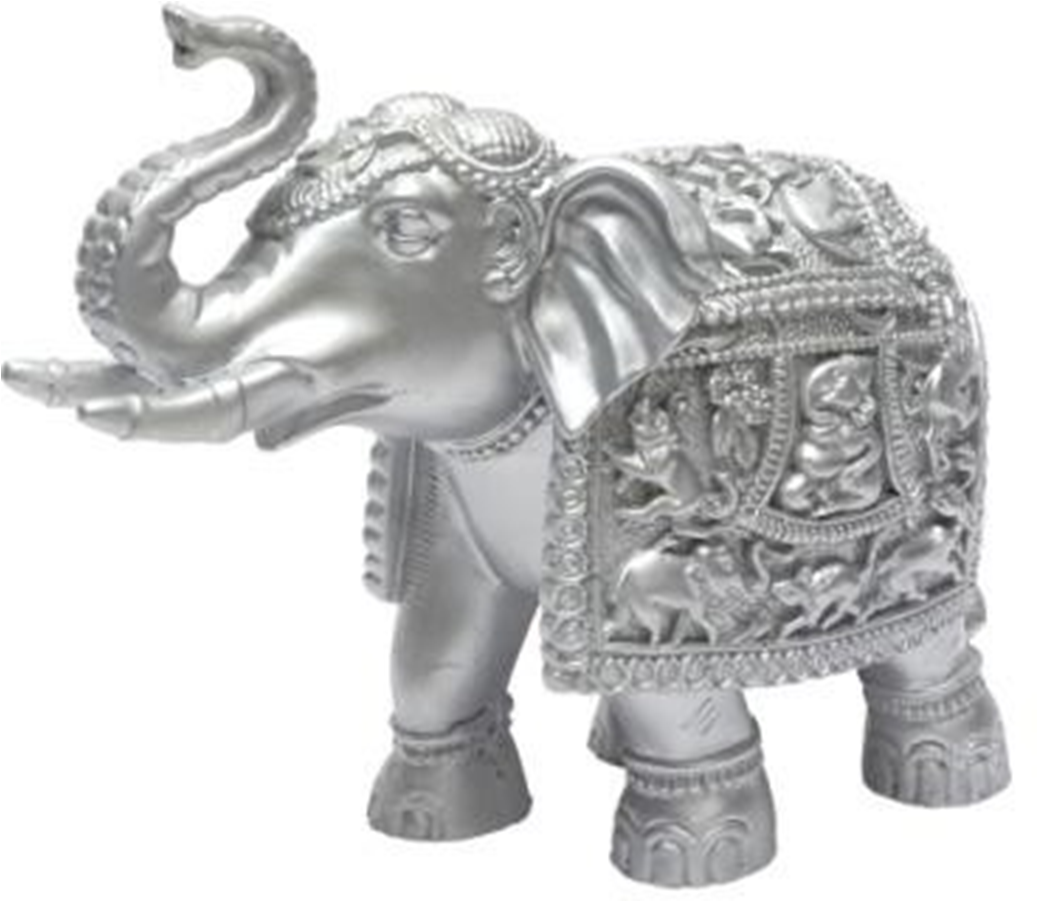 813    Silver Regal Elephant Statue