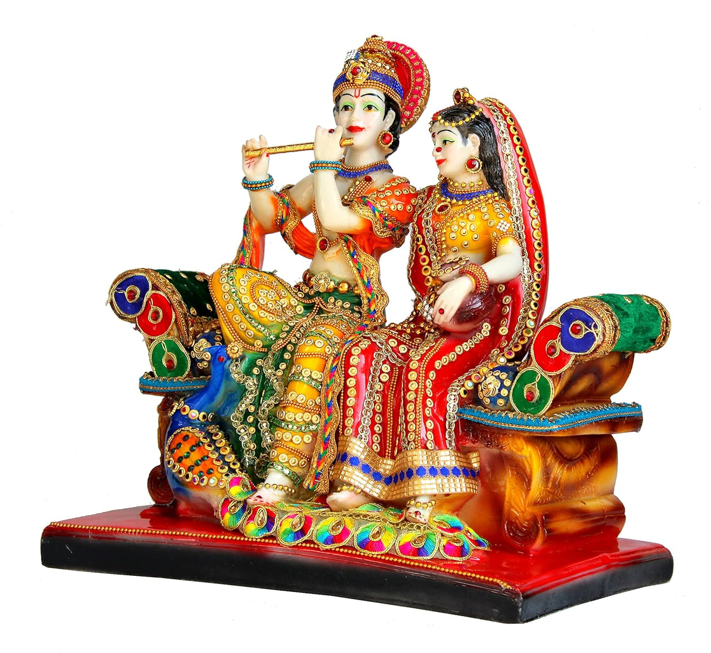 755CJ Resin Radha Krishna on Sofa Murti Idol Statue