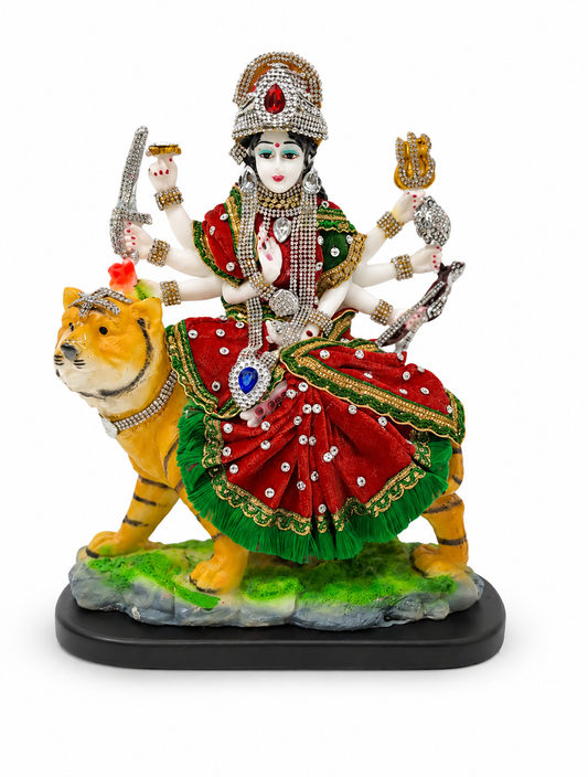 P362APCPD   Durga Mata Idol with Tiger – Premium Decorative Statue