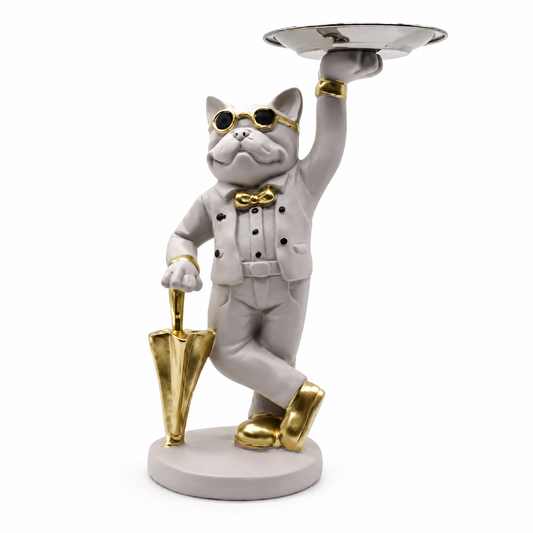 1705   Luxury Butler dog Resin Tray Showpiece – Decorative Organizer for Home &amp; Office