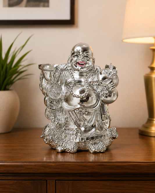 SL1384   Silver Laughing Buddha