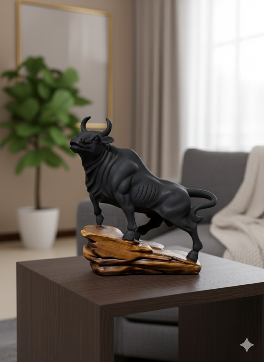 2044BK BLACK BULL ON ROCK