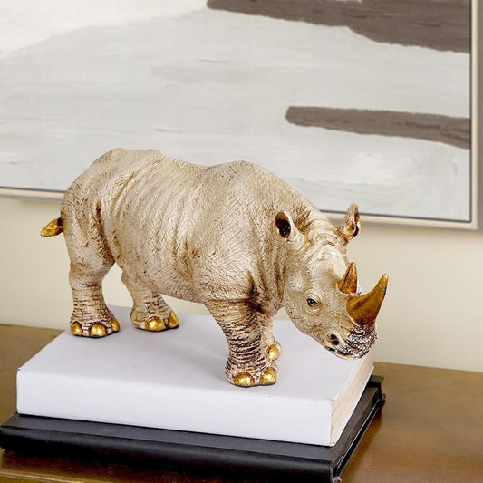 Golden-Horned Rhino Table Accent   1655A