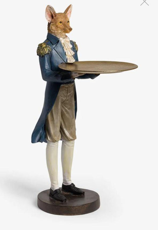 1868 Fox Animal Figure Statue with plate
