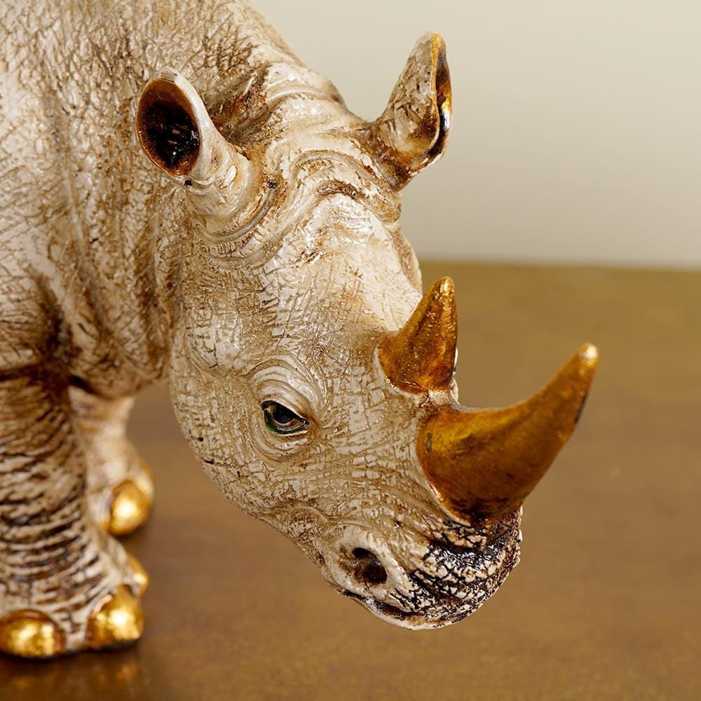 Golden-Horned Rhino Table Accent   1655A
