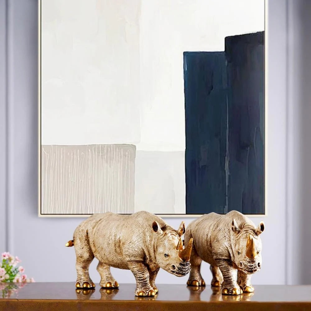 Golden-Horned Rhino Table Accent   1655A