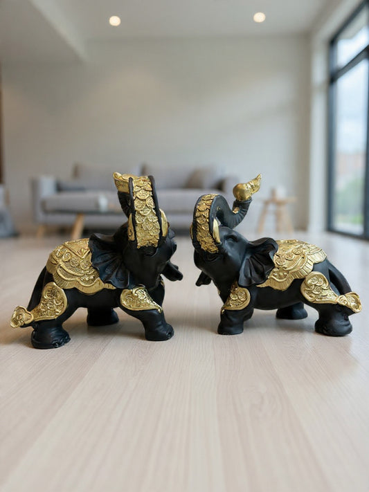 938P    Golden Scales Elephant Sculpture