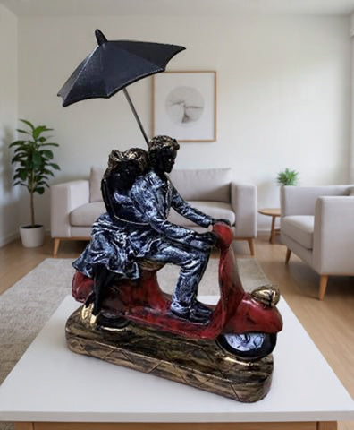 1686U  Handmade Eco-Friendly Romantic Upcycled Auto Part Sculpture - In love Under the Rain" by Armando Ramirez.