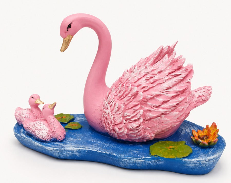 2111  Elegant Swan Family Decorative Showpiece