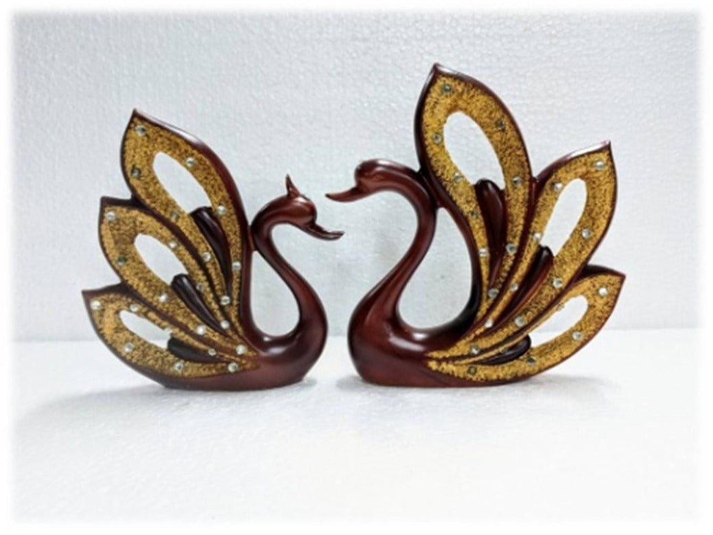 1623  Elegant Swan Couple Showpiece – Symbol of Love &amp; Togetherness
