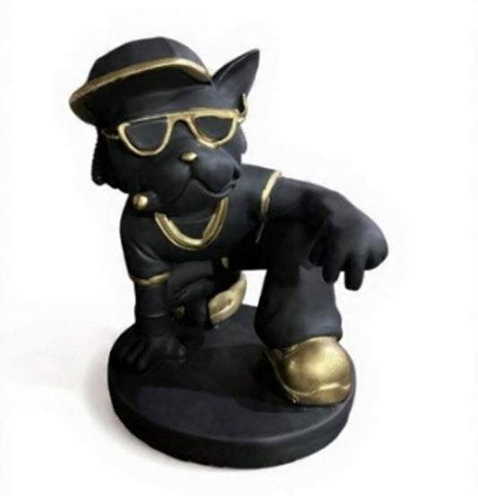 2062  Luxury Hip-Hop Bulldog Resin Showpiece – Modern Decorative Figurine