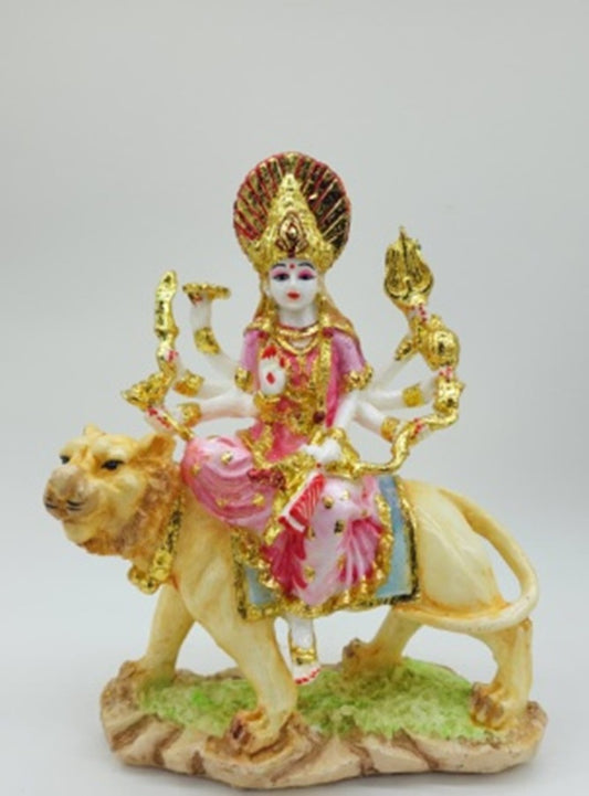 P490FGP   Handcrafted Maa Durga Idol on Lion
